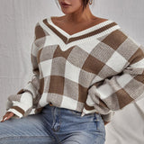Pulls pour femmes : Pull Femme Col V Décontracté in van Seroa
