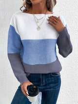 Autumn Collection : Pull Femme Col Rond in Bleu van Seroa
