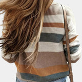 Pulls : Pull Femme Laine Col Rond Décontracté Rayé in van Seroa