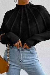 Autumn Collection : Pull Femme Col Roulé Décontracté in Noir van Seroa