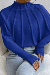 Autumn Collection : Pull Femme Col Roulé Décontracté in Bleu van Seroa