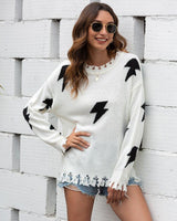 Pulls pour femmes : Pull Femme Laine Décontracté in Blanc van Seroa