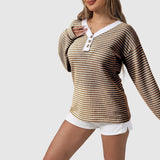 Pulls pour femmes : Pull Femme Décontracté Rayures Maille in van Seroa