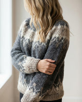 Pull de Noel : Pull Femme Douillet Mohair Chaud in Gris van Seroa