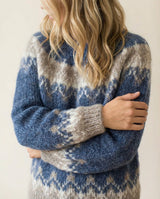 Pull de Noel : Pull Femme Douillet Mohair Chaud in Bleu van Seroa