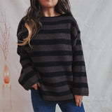 Pulls pour femmes : Pull Femme Laine Multicolore in Noir Marron van Seroa