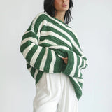 Pulls pour femmes : Pull Femme Laine Multicolore in Vert van Seroa