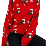 Pulls pour femmes : Pull Femme Hiver Col Rond in Rouge van Seroa