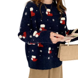 Pulls pour femmes : Pull Femme Hiver Col Rond in Noir van Seroa