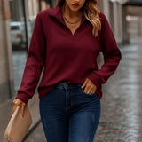 Autumn Collection : Pull Femme Col V Ample in Rouge van Seroa