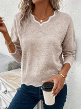 Pulls pour femmes : Pull Femme Col V Décontracté in van Seroa