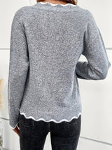 Pulls pour femmes : Pull Femme Col V Décontracté in van Seroa