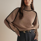 Autumn Collection : Pull Femme Col Roulé in Marron van Seroa