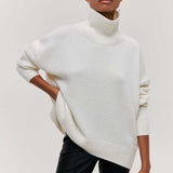 Pulls pour femmes : Pull Femme Col Roulé Chic Original in Blanc van Seroa