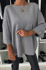 Autumn Collection : Pull Femme Élégant Détails Boutonnés in Gris van Seroa