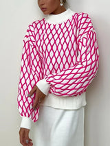 Pulls : Pull Femme Hiver Col Roulé Élégant Automne in Rose van Seroa
