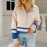 Autumn Collection : Pull Femme Hiver Élégant in Blanc-Bleu van Seroa