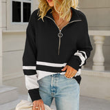 Autumn Collection : Pull Femme Hiver Élégant in Noir-Blanc van Seroa
