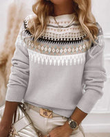 Autumn Collection : Pull Femme Tricot Scandinav in Gris van Seroa