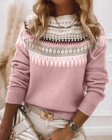 Autumn Collection : Pull Femme Tricot Scandinav in Rose van Seroa