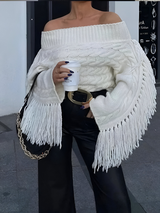 Autumn Collection : Pull Femme Épaules Dénudées Maille in van Seroa