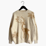 Pulls pour femmes : Pull Femme Festif Motif Rennes in Beige van Seroa
