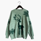 Pulls pour femmes : Pull Femme Festif Motif Rennes in Vert van Seroa