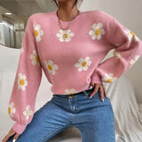Pulls pour femmes : Pull Femme Hiver Floral in Rose van Seroa