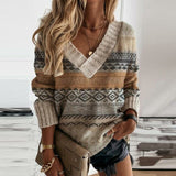 Autumn Collection : Pull Femme Polyester Léger Patchwork in van Seroa