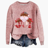 Pulls pour femmes : Pull Femme Manches Longues Col Rond in Rose van Seroa