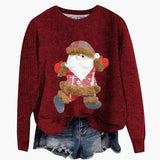 Pulls pour femmes : Pull Femme Manches Longues Col Rond in Bordeaux van Seroa
