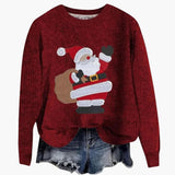 Pulls pour femmes : Pull Femme Manches Longues Col Rond in Bordeaux 2 van Seroa