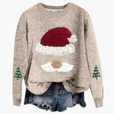 Pulls pour femmes : Pull Femme Manches Longues Col Rond in Kaki van Seroa