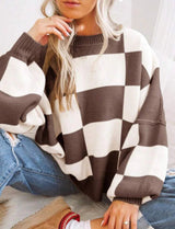 Pulls pour femmes : Pull Femme Hiver Décontracté Automne in Marron van Seroa