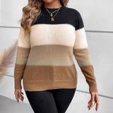 Pulls pour femmes : Pull Femme Col Rond Décontracté Rayé in Blanc van Seroa