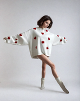 Pulls : Pull Femme Imprimé Surdimensionné Cœur in van Seroa