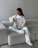Pulls : Pull Femme Imprimé Surdimensionné Cœur in van Seroa