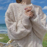 Pulls pour femmes : Pull Femme Détails Creux Look in Blanc van Seroa