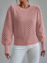 Pulls pour femmes : Pull Femme Col Rond in Rose van Seroa