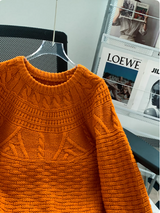 Pulls pour femmes : Pull Femme Décontracté Torsadé Maille in Orange van Seroa