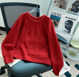 Pulls pour femmes : Pull Femme Décontracté Torsadé Maille in Rouge van Seroa