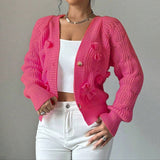 Pulls pour femmes : Pull Femme Torsadé Maille Confort in Rose foncé van Seroa