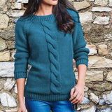 Autumn Collection : Pull Femme Manches Longues in Bleu van Seroa
