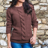 Autumn Collection : Pull Femme Manches Longues in Marron van Seroa