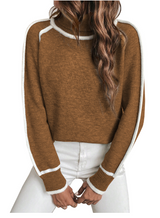 Autumn Collection : Pull Hiver Col Roulé Femme Maille Autumn Collection in Marron van Seroa