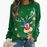 Pulls de Noël : Pull Femme Hiver Col Rond in Vert van Seroa