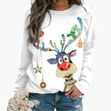 Pulls de Noël : Pull Femme Hiver Col Rond in Blanc van Seroa