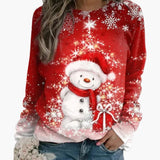 Pulls de Noël : Pull Femme Hiver Col Rond in Bordeaux van Seroa