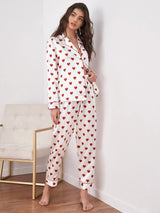 Pyjama pour femmes : Chemise Blanche Femme Manches Longues Imprimé in van Seroa