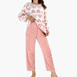 Pyjamas pour femmes : Chemise Blanche Femme Col Rond Imprimé Imprimée in Rose van Seroa